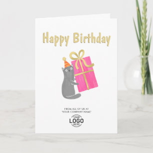Logo Niedlich Cat Big Pink Geschenk Geburtstag hin Karte