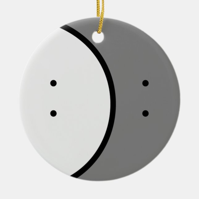 Logo nur mit Text auf der Rückseite Keramik Ornament (Vorne)