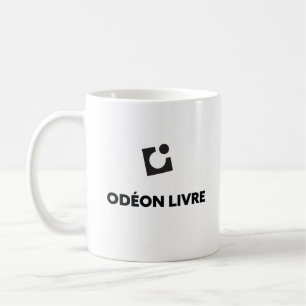 Logo Odéon Livre Schwarz und Weiß Kaffeetasse