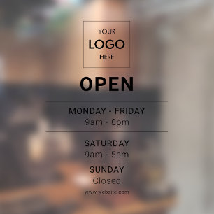 Logo offen Moderne Berufliche Fensterklammern Fensteraufkleber