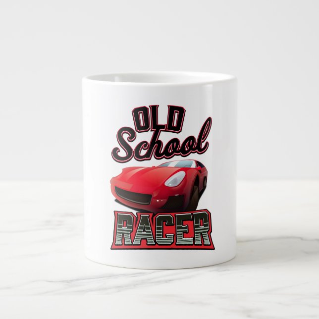 Logo "Old School Racing" Jumbo-Tasse (Vorderseite)