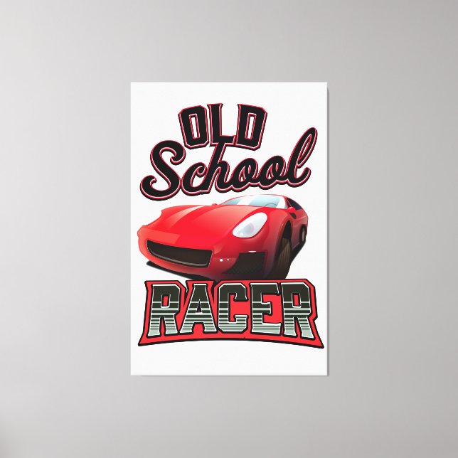 Logo "Old School Racing" Leinwanddruck (Vorderseite)