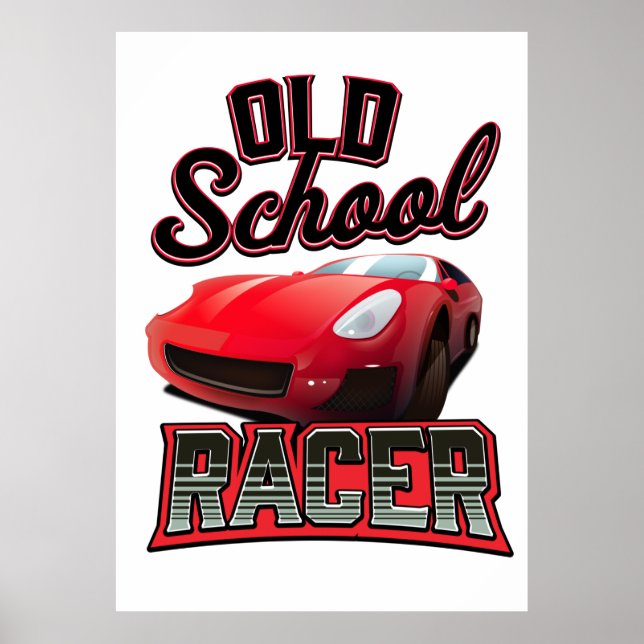 Logo "Old School Racing" Poster (Vorne)
