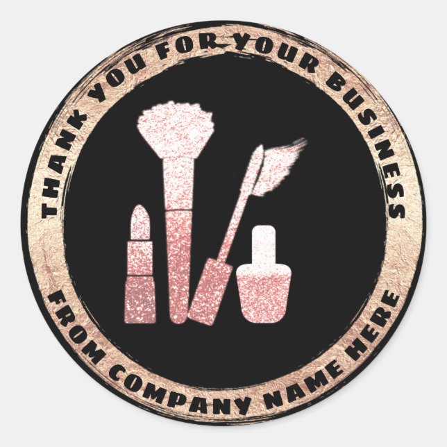 Logo-Online-Kosmetik - Danke, zurück Gold Runder Aufkleber (Vorderseite)