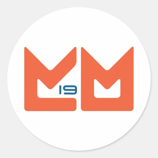 Logo: Orange und Blau Runder Aufkleber (Vorderseite)