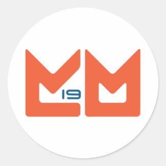 Logo: Orange und Blau Runder Aufkleber