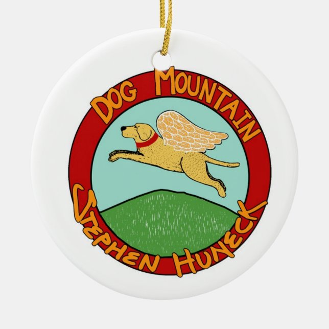 Logo-Ornament des Hundes Keramikornament (Vorne)