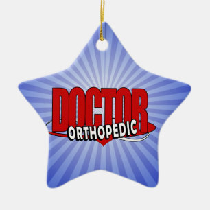 LOGO-ORTHOPÄDISCHER DOKTOR BIG RED LETTERS KERAMIKORNAMENT