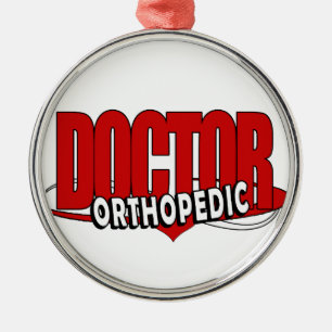 LOGO ORTHOPEDIC ARZT BIG RED LETTERS ORNAMENT AUS METALL