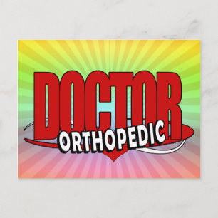 LOGO ORTHOPEDIC ARZT BIG RED LETTERS POSTKARTE