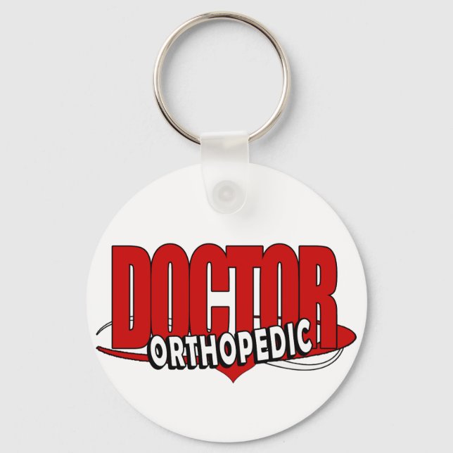 LOGO ORTHOPEDIC ARZT BIG RED LETTERS SCHLÜSSELANHÄNGER (Vorderseite)