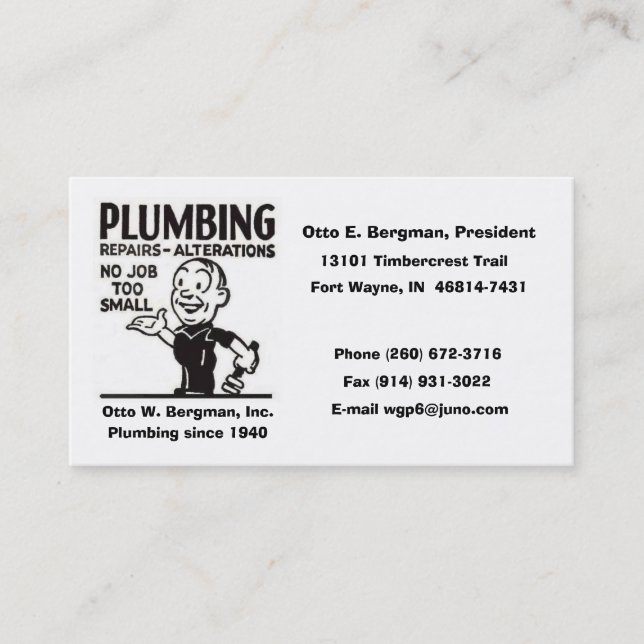 Logo, Otto E. Bergman Visitenkarte (Vorderseite)