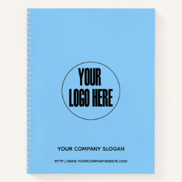 Logo-Pastellblau für benutzerdefinierte Unternehme Notizbuch