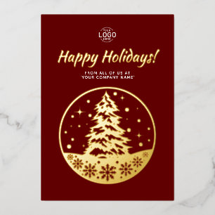 Logo PineTree Gold Burgundy Kalender Weihnachtskar Folieneinladung