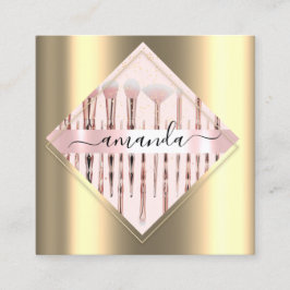 Logo-Pinsel für berufliche Makeup-Künstler - Rose Quadratische Visitenkarte