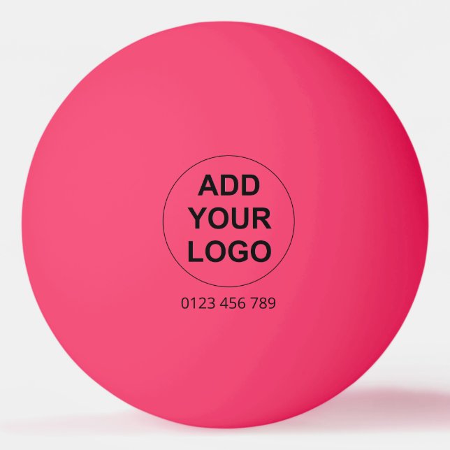 Logo Pong Ball - Rosa Tischtennisball (Vorderseite)