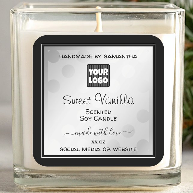 Logo-Produktverpackungen Silver Black Quadratischer Aufkleber (Von Creator hochgeladen)