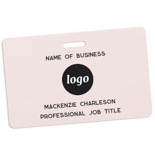 Logo Professionelles Geschäft Blush Pink Name Ausweis