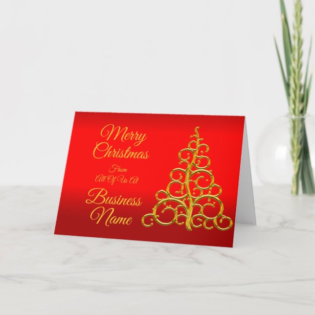 Logo-Promo Business Red & Yellow Tree Weihnachten (Vorderseite)