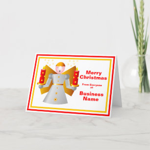 Logo Promotion Business Red & Gold Engel Weihnacht Feiertagskarte