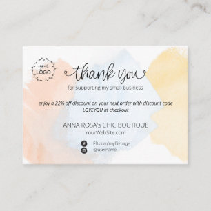 *~* Logo QR Abstrakt Vielen Dank, Pastel Branding Begleitkarte