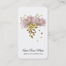 *~* Logo QR AP32 Rosa Lotus Butterfly Blume Zen Visitenkarte