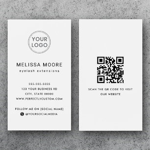 Logo QR berufliche weiße Visitenkarte