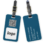 Logo-QR-Code Aquamarine Werbung für umweltfreundli Gepäckanhänger<br><div class="desc">Einfaches Logo und QR Code Design für Ihr Unternehmen. Ersetzen Sie das Logo, den QR-Code Ziel-URL und den Namen und die Adressdaten durch Ihre eigenen - oder verließ Sie das hintere Leerzeichen. Ändern Sie die Hintergrundfarbe im Entwurfswerkzeug, um sie anzupassen. Ideal als Werbeartikel für Kunden, Kunden und Mitarbeiter, für Geschäftsreisen...</div>