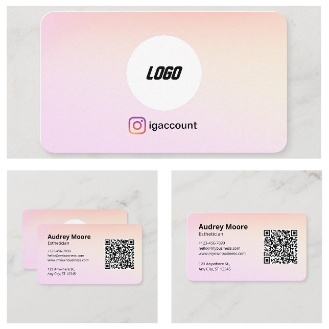Logo QR Code Ästhetiker Professional Visitenkarte (Logo QR Code Esthetician Professional Business Card
)