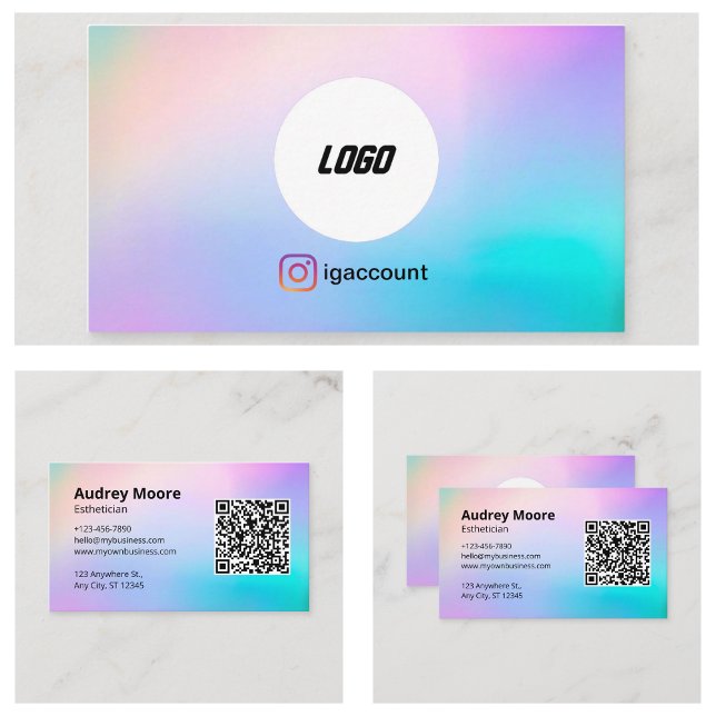 Logo QR-Code Ästhetikerin Visitenkarte (Logo QR Code Esthetician Business Card
)