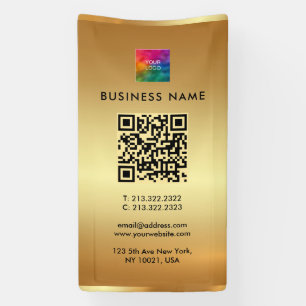 Logo QR Code Außerhalb Vertikale Imitat Goldenes B Banner