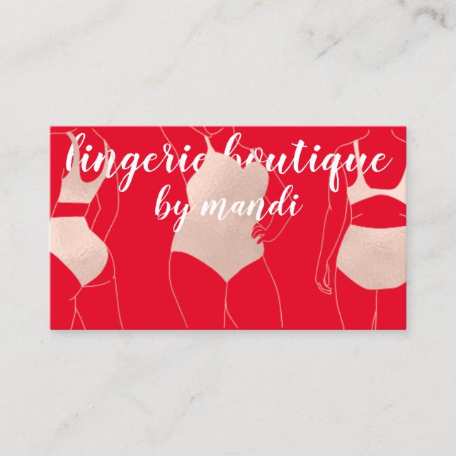 Logo QR Code Bikini Unterwäsche Rote Rose Visitenkarte (Vorderseite)