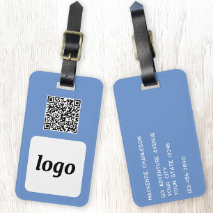Logo QR Code Blue Business Promotion Gepäckanhänger
