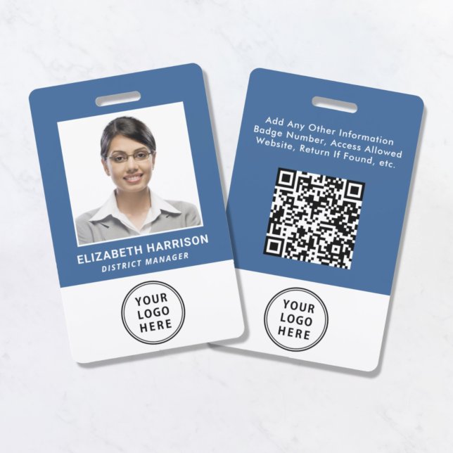 Logo QR Code Blue Employee Foto ID Ausweis (Von Creator hochgeladen)