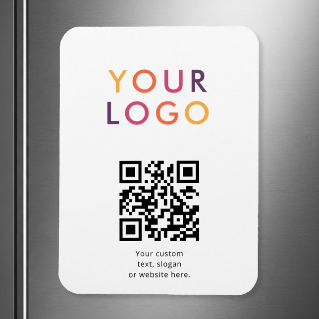 Logo QR Code Business Template White Magnet (Von Creator hochgeladen)