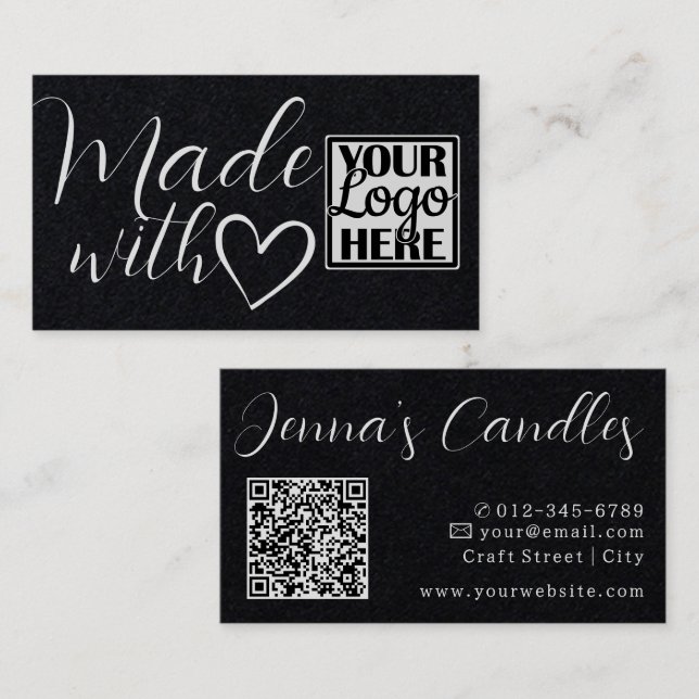 Logo-QR-Code Einfaches Kraftpapier aus Liebe Visitenkarte (Vorne/Hinten)