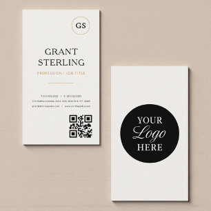 Logo QR Code Elegant Minimalistisch Professionell Visitenkarte