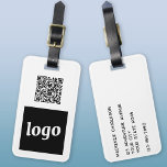 Logo QR Code Geschäftswerbung Gepäckanhänger<br><div class="desc">Einfaches Logo und QR Code Design für Ihr Unternehmen. Ersetzen Sie das Logo, den QR-Code Ziel-URL und den Namen und die Adressdaten durch Ihre eigenen - oder verließ Sie das hintere Leerzeichen. Ändern Sie die Hintergrundfarbe im Entwurfswerkzeug, um sie anzupassen. Ideal als Werbeartikel für Kunden, Kunden und Mitarbeiter, für Geschäftsreisen...</div>