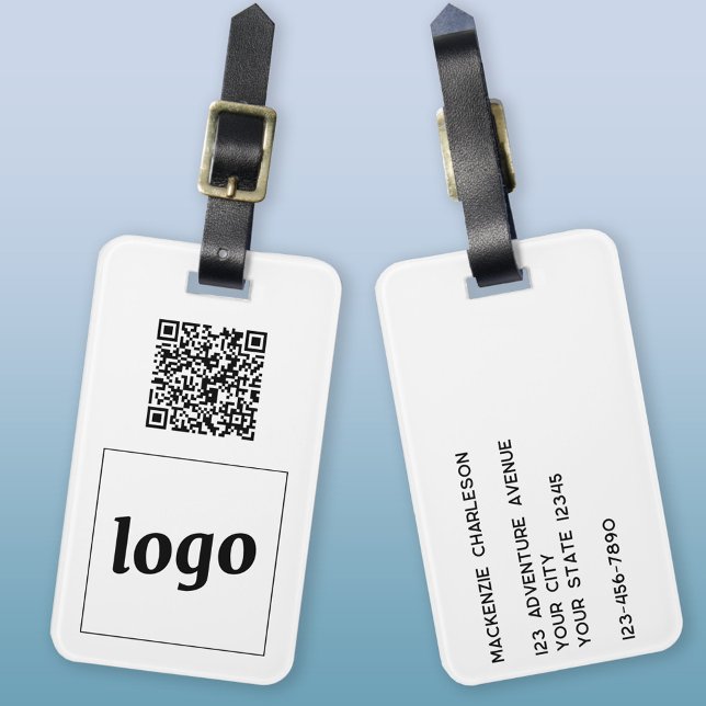 Logo QR Code Geschäftswerbung Gepäckanhänger (Logo QR code with custom text business promotional luggage tag)
