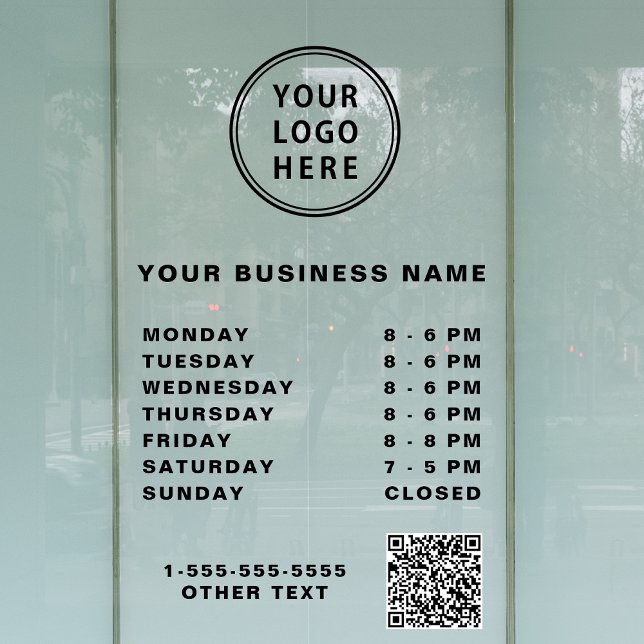 Logo QR-Code Geschäftszeiten Fensteraufkleber (Von Creator hochgeladen)