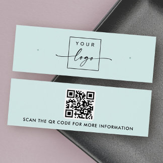 Logo QR-Code hellblaue Ohrring-Anzeigetafel