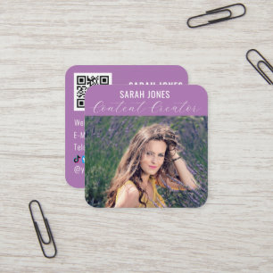 Logo QR-Code Influencer Soziale Medien Quadratische Visitenkarte