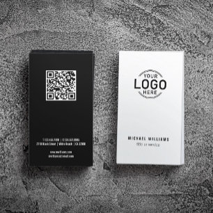 Logo QR Code Minimalistisch Weiß Schwarz Maßgeblic Visitenkarte