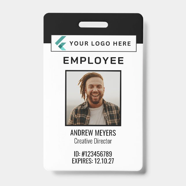 Logo QR Code Mitarbeiter im Corporate Foto Ausweis (Vorderseite)