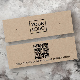 Logo-QR-Code Ohrring-Karteikarte mit Kraft-Papier