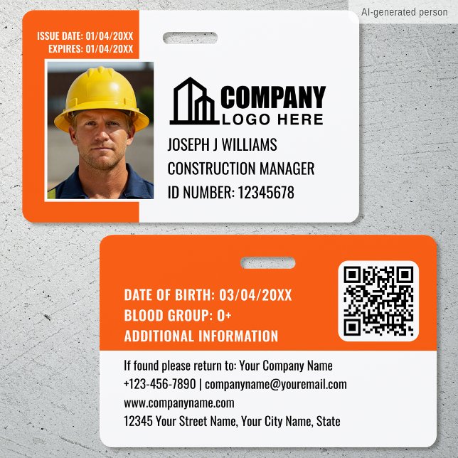 Logo QR Code Orange für benutzerdefinierte Baustel Ausweis (Von Creator hochgeladen)