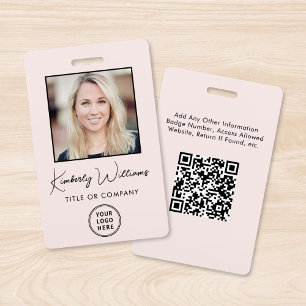 Logo QR-Code Pink Mitarbeiter Foto ID Ausweis