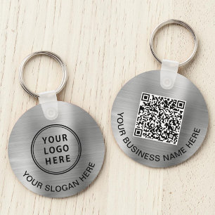 Logo QR Code Promotional Silver Schlüsselanhänger