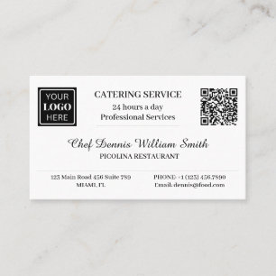 Logo-QR-Code Restaurant Catering-Service Visitenkarte