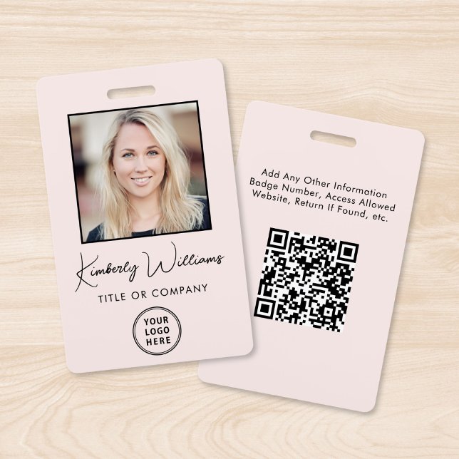 Logo-QR-Code Rosa Mitarbeiter-Foto-ID Ausweis (Von Creator hochgeladen)